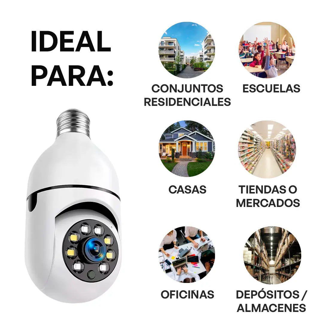 Llévate 4 y Pagá 1: Cámara de Seguridad 360° HD con Visión Nocturna + Cerradura Eléctrica