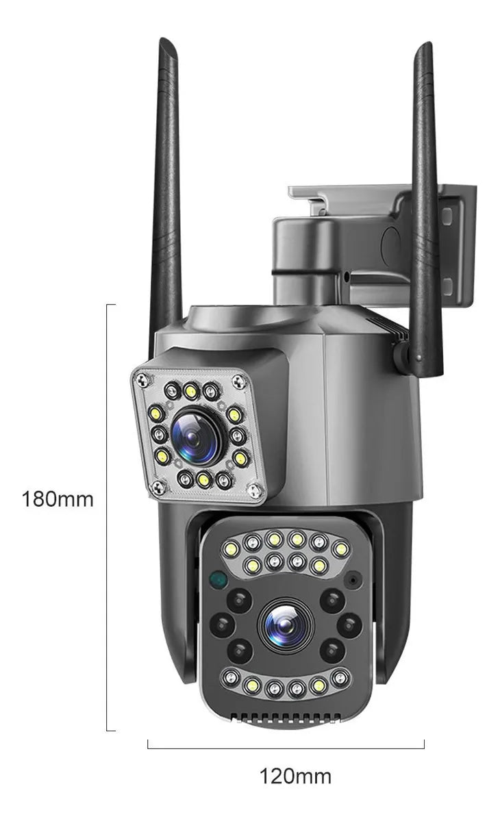 Llévate 3 y Pagá 1 - Cámara de Seguridad Zoom 4K Con Memoria Ilimitada, Doble Lente, Visión Nocturna y Sin Cables + Regalo