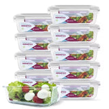 Pack 10 Recipientes de Vidrio Herméticos 640ml